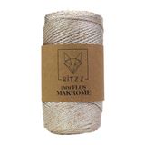 Floş Makrome İpi 2 Mm Bej Gold Simli