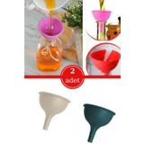 Flosoft 2 Adet Mini Huni, Pratik Silikon Yağ Sirkelik Huni 7cm 2'li Set