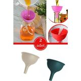 Flosoft 2 Adet Mini Huni, Pratik Silikon Yağ Sirkelik Huni 7cm 2'li Set