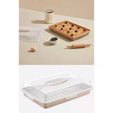 Flosoft 45 cm Büyük Boy Dikdörtgen Kek Pasta Börek Saklama Kabı