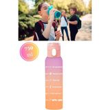 Flosoft Çift Renk Düğmeli Tüp Suluk, Okul ve Sporcu Matarası, Motivasyonel Su Şişesi 750ML Turuncu - Yavruağzı - Düğmeli Kapak - 750 ml