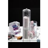Flosoft Diamond 3’lü Pamuk Organizer, Disk Pamukluk Makyaj Pamukluğu Kulak Çubukluğu 3’lü Set