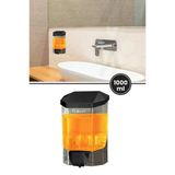 Flosoft Duvara Monte Siyah Sıvı Sabunluk F086s, Mutfak Banyo Duş Şampuan Dezenfektan Sabun Dispanseri 1000Ml