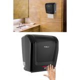Flosoft F047S Sensörlü Kağıt Havlu Verici 21cm, Fotoselli Otomatik Havluluk (Adaptör v Pilli Kullanım) Siyah