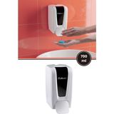 Flosoft F248 Manuel Gagalı Sıvı Sabun Dispenseri, 700 ml Banyo Mutfak Duvara Monte Sabunluk Beyaz - 14x21x11 cm