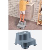 Flosoft Kaydırmaz Çocuk Taburesi Çift Basamaklı, Çocuk Banyo Lavabo Basamak Merdiven Yükseltici Mavi