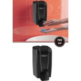 Flosoft Manuel Gagalı Köpük Sabun Dispenseri F246S, Duvara Monte Hijyenik Köpük Sabunluk 700 ml Siyah - Genişlik: 11 x 14 cm