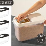 Flosoft Multibox 10 Lt Kaydirak Kapakli Erzak Saklama Kabi 3’Lu Set 3X10lt Fume