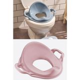 Flosoft Pembe Kulplu Klozet Kapağı Adaptörü Ergonomik Tasarım ile Çocuk Tuvalet Eğitimi İçin