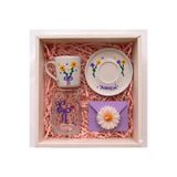 Flossy Design El yapımı kişiye özel kahve fincanı ve su bardağı, mum hediyeli set, anneler günü kahve fincanı