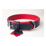 Flotter Hakiki Deri Köpek Boyun Tasması Xl Lacivert Kırmızı 4X54-64 cm