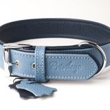 Flotter Hakiki Deri Köpek Boyun Tasması Xs Mavi Lacivert 2,5X29-37 cm