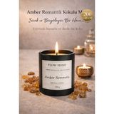 Flow Home Amber Romantic Kokulu Mum 200 G – Siyah Lüks Cam Bardak, Yoğun Koku, Aromaterapi Mum, Uzun Yanış - 1