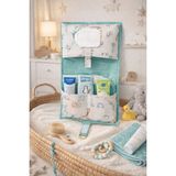 Flow Home Bebek Alt Değiştirme Organizer Bez Mendil Düzenleyici Beşik Park Yatak Organizer Mavi