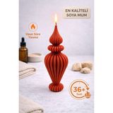 Flow Home Dekoratif Lüks Soya Mum, El Yapımı Doğal Mum, Uzun Yanma Süreli Ev Hediyesi, Ev Süsü Kırmızı 210 G - Standart