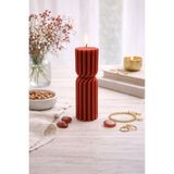 Flow Home Dekoratif Lüks Soya Mum, El Yapımı Doğal Mum, Uzun Yanma Süreli Ev Hediyesi, Ev Süsü Kırmızı 340 G - Standart