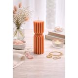 Flow Home Dekoratif Lüks Soya Mum, El Yapımı Doğal Mum, Uzun Yanma Süreli Ev Hediyesi, Ev Süsü Turuncu 340 G - Standart