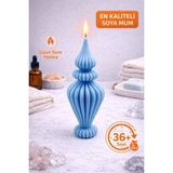 Flow Home Dekoratif Lüks Soya Mum,el Yapımı Doğal Mum,uzun Yanma Süreli Modern Ev Hediyesi,ev Süsü Mavi 210 G - Standart