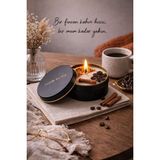 Flow Home Dekoratif Lüks Soya Mum,el Yapımı Mum,metal Kutu ,portakal Detay Ev Hediyesi,kahve Kokulu 100 G - Kahverengi - Kırmızı - Standart
