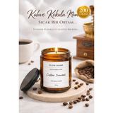 Flow Home Kahve Kokulu Mum 200 G – El Yapımı Lüks Cam Kavanoz, Yoğun Koku, Aromaterapi Mum,uzun Yanış - Kahverengi - 1