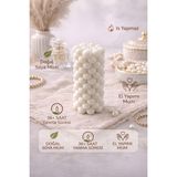Flow Home Soya Mum,dekoratif Lüks & El Yapımı Doğal Mum,uzun Yanma Süreli Şık Ev Hediyesi,ev Süsü Beyaz 360 G - Standart