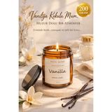 Flow Home Vanilya Kokulu Mum 200 G – El Yapımı Lüks Cam Kavanoz, Yoğun Koku, Aromaterapi Mum,uzun Yanış - 1