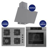 Flowart Turbolu Silentart Gri Cam Ankastre Set ( 65 Cm Woklu Ocak) Qbl62cpr+Sc408-Wfa+D079