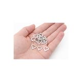 Flower 15 Adet - Kalp Kolye Ucu, Kalp Figür, Kalp Küpe Ucu, Metal Kalp, Sallantı Kalp Pul