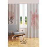 Flower Art 2 Desenli Süetimsi Dokulu Polyester Oturma Odası Salon Fon Perde Baskılı Ekstrafor Büzgü 2 Kanat PRD-1031