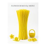 Flower desıgn by Merve Canlı Sarı Şönil Buket Malzemesi (25 Adet) - Hobi ve Çiçek Tasarım Teli