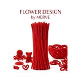Flower desıgn by Merve Kırmızı Şönil Çiçek Teli (25 Adet) - Sevgililer Günü Gül ve Hobi Malzemesi