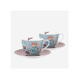 Flower Festival Mavi Porselen Çay Fincan Seti 280 ml