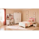 Flower Genç Odası(3 Kapılı Dolap+Karyola 100X200+Komodin+Çalışma Masası Ve Üst Ünite+Kitaplık+Şifonyer+Ayna)