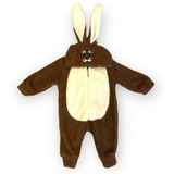Flower Minik Tavşan Peluş Bebek Tulum (18-24 Ay, Kahverengi)