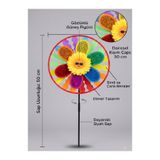 Flower Toys Gökkuşağı Ayçiçeği Rüzgar Gülü 30 cm Demonte 1 Adet