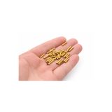 FlowerAksesuar 100 ADET - 2x10 mm Metal Boru Boncuk, Boru Boncuk, Metal Ara Boncuk, Bileklik Boncuğu, Ham Pirinç