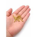 FlowerAksesuar 100 Adet - 2x30 mm Metal Boru Boncuk, Takı Ara Boncuğu, Ham Pirinç
