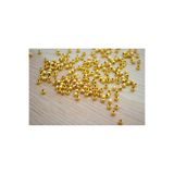 FlowerAksesuar 100 Adet - 3 mm Çizgili Dorika Boncuk, Metal Boncuk, Metal Desenli Boncuk, Gold Dorika Boncuk