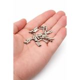 FlowerAksesuar 100 ADET - 3x10 mm Metal Boru Boncuk, Boru Boncuk, Metal Ara Boncuk, Bileklik Boncuğu, Nikel Kaplama
