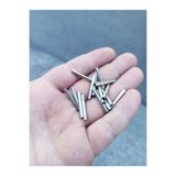 FlowerAksesuar 100 ADET - 3x21 mm Metal Boru Boncuk, Boru Boncuk, Metal Ara Boncuk, Bileklik Boncuğu, Nikel Kaplama
