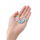 FlowerAksesuar 100 Adet - 8 mm Kalp Boncuk, Karışık Renkli Kalp Boncuk, Takı Boncuğu, Bileklik Ara Boncuk