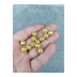 FlowerAksesuar 20 Adet - 10 mm Desenli Metal Ara Boncuk, Bileklik Ara Parça, Metal Top, Kolye Ara Boncuk Ham Pirinç