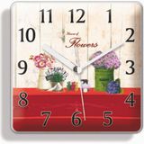 Flowers Mutfak Buzdolabı Mıknatıslı Ve Duvara Asılabilen Saat