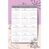 Flowery Paper 2025 Şeffaf Takvim Sticker Sayfası- Defter ,ajanda , Journal,scrapbook Için Uygundur