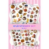 Flowery Paper 4'lü Boyutlu Tatlı Sticker sayfası , Defter,ajanda ,journal,scrapbook,için Uygundur