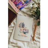 Flowery Paper Flowery And Book Liste Defteri, Zımbalı Defter, 40 sayfa, Notepad, Memopad, A5 ,Kitap ,okuma günlüğü