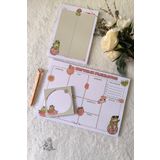 Flowery Paper Kurbağa 3'lü Notepad Set - Memopad,Check List ,Not Defteri ,Bloknot ,Not kağıdı, Haftalık planlayıcı
