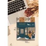 Flowery Paper Mavi Bookshop Kitap Günlüğüm , 50yaprak /100 sayfa ,a5, Okuma Günlüğü,defter,notepad, Telli Defter