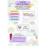 Flowery Paper Okul Kalem Defter Kitap Etiketi Özel Isim Yazılabilen Suya Dayanıklı Etiket - 200 Adet