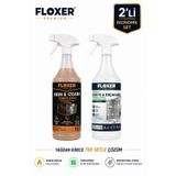 FLOXER Power Fırın Izgara & Banyo Duşakabin Temizleyici 2'li Set | Güçlü Yağ Çözücü + Pas & Kireç Temizleyici | 2 x 1 L